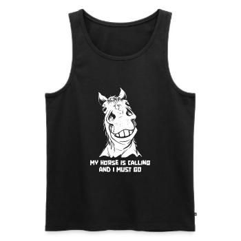 Horse Equestrian Endurance Riding - Men's Premium Organic Tank Top - black - Front - AI Model Male 178 light (178cm)