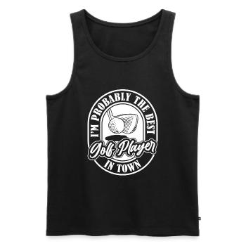 Golf Golfer Golfen - Männer Premium Bio Tank Top - Schwarz - Vorne - AI Model Male 178 light (178cm)