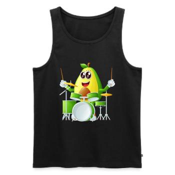 Schlagzeug Drummer Schlagzeuger Avocado - Männer Premium Bio Tank Top - Schwarz - Vorne - Michal (187cm)