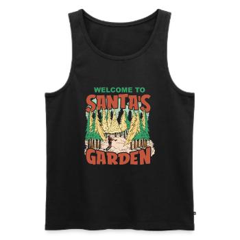 Jardin jardinier amateur Noël dans le jardin - Débardeur bio Premium Homme - noir - Devant - Michal (187cm)