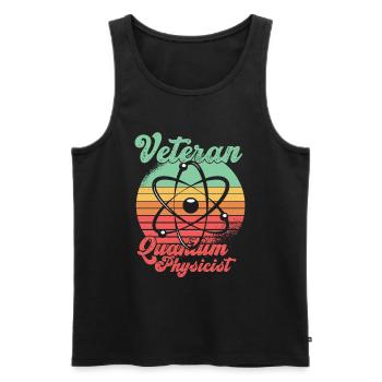 Physics Physicist Veteran Quantum Physics - Men's Premium Organic Tank Top - black - Front - AI Model Male 178 light (178cm)