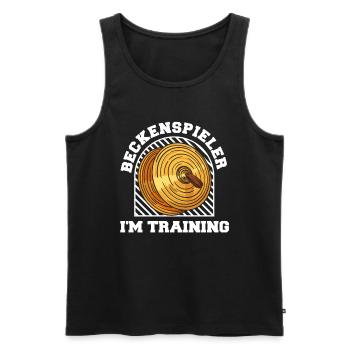 Fanfahrenzug Spielmannszug Becken - Männer Premium Bio Tank Top - Schwarz - Vorne - AI Model Male 178 light (178cm)