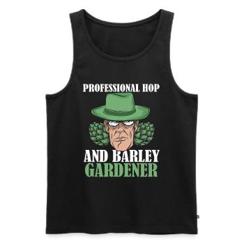 Hobby jardinier jardin bière de jardin - Débardeur bio Premium Homme - noir - Devant - Michal (187cm)