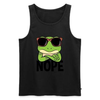 Nope Grenouille Nope Simple Nope - Débardeur bio Premium Homme - noir - Devant - Michal (187cm)