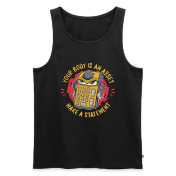 Accountant Tax Advisor Calculator - Men's Premium Organic Tank Top - black - Front - AI Model Male 178 light (178cm)
