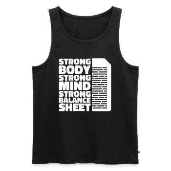 Accountant Tax Advisor Witzig - Men's Premium Organic Tank Top - black - Front - AI Model Male 178 light (178cm)