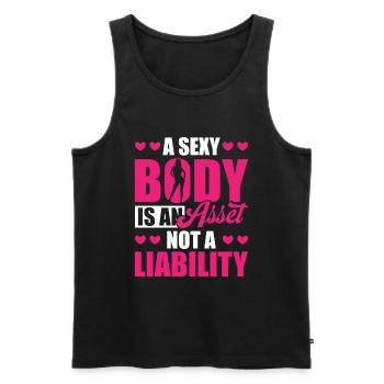 Comptable Conseiller fiscal Investissement - Débardeur bio Premium Homme - noir - Devant - AI Model Male 178 light (178cm)