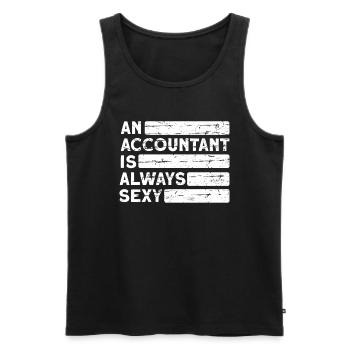 Accountant Tax Advisor Witzig - Men's Premium Organic Tank Top - black - Front - AI Model Male 178 light (178cm)