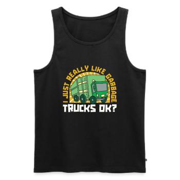 Truck Driver Trucker Truck Driver Funny - Men's Premium Organic Tank Top - black - Front - Michal (187cm)