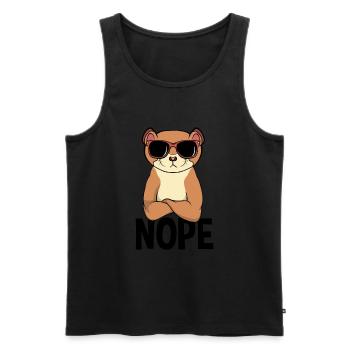 Nope Weasel Nope Simple Nope - Débardeur bio Premium Homme - noir - Devant - AI Model Male 178 light (178cm)