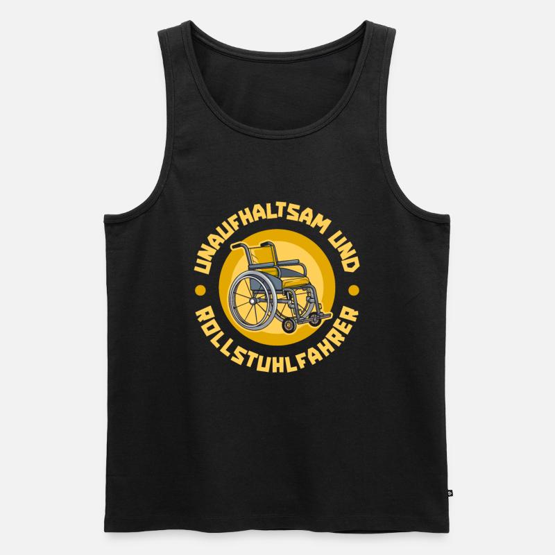 Rollstuhl Rollstuhlfahrer Cool - Männer Premium Bio Tank Top - Schwarz