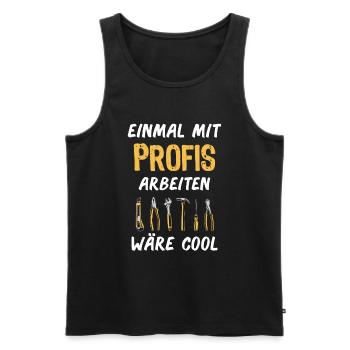 Profis Handwerker Arbeitskollegen - Männer Premium Bio Tank Top - Schwarz - Vorne - Michal (187cm)