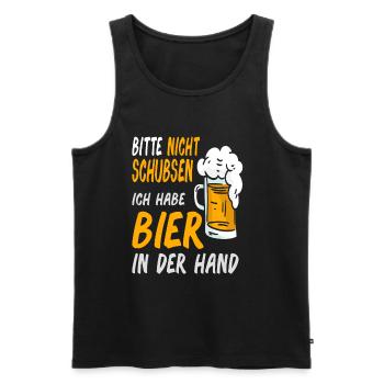 Bier Bierliebhaber Biertrinker - Männer Premium Bio Tank Top - Schwarz - Vorne - Michal (187cm)