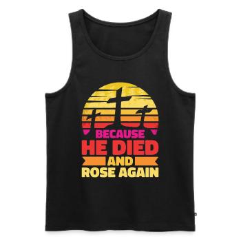Christian Christianity - Men's Premium Organic Tank Top - black - Front - AI Model Male 178 light (178cm)