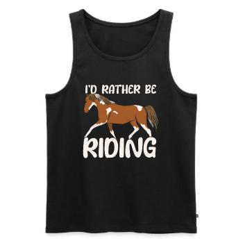 Équitation équestre cool Endurance - Débardeur bio Premium Homme - noir - Devant - Michal (187cm)
