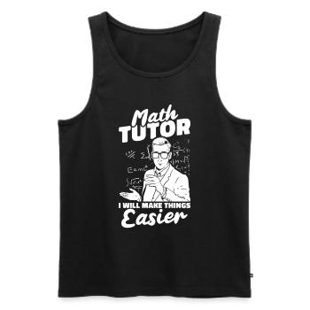 Professeur de mathématiques Professeur de mathématiques Tuteur de mathématiques - Débardeur bio Premium Homme - noir - Devant - Michal (187cm)