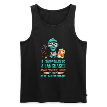 Nurse Emergency Nurse - Men's Premium Organic Tank Top - black - Front - AI Model Male 178 light (178cm)