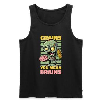 Zombie Halloween Brains - Débardeur bio Premium Homme - noir - Devant - Michal (187cm)