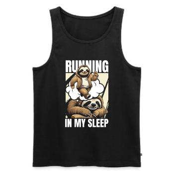 Faultier Lustig Faultier Läuft - Männer Premium Bio Tank Top - Schwarz - Vorne - Michal (187cm)