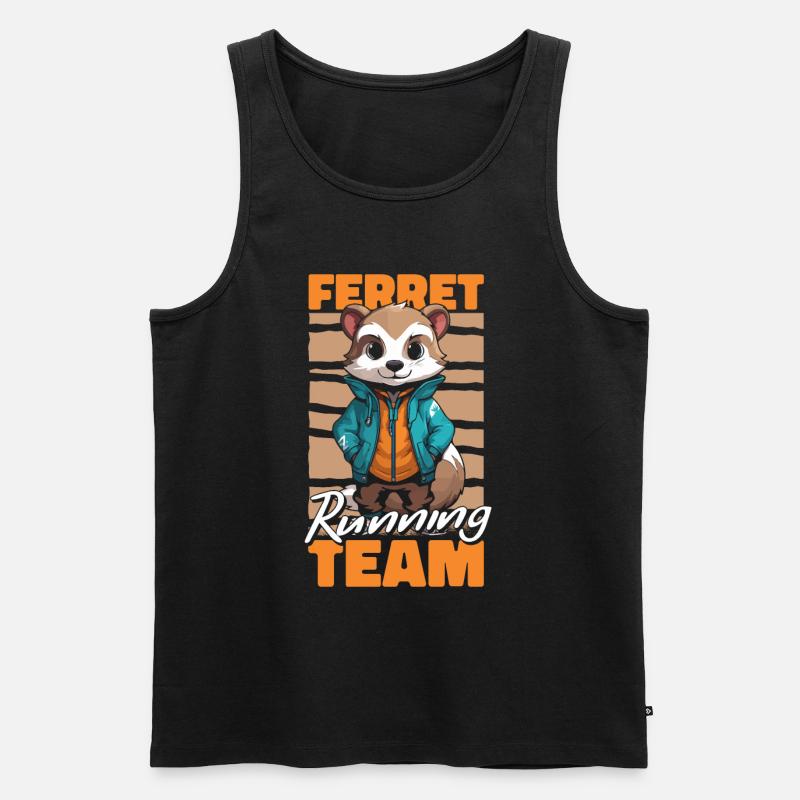 Frettchen Iltis Läuft - Männer Premium Bio Tank Top - Schwarz