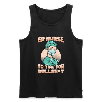 Infirmière Drôle Infirmière D’urgence - Débardeur bio Premium Homme - noir - Devant - Michal (187cm)