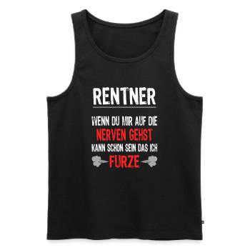 Lustiger Rentner Ruhestand Spruch - Männer Premium Bio Tank Top - Schwarz - Vorne - Michal (187cm)