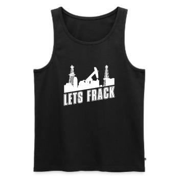 Oilfield Oil Rig Humor Fracking - Men's Premium Organic Tank Top - black - Front - AI Model Male 178 light (178cm)