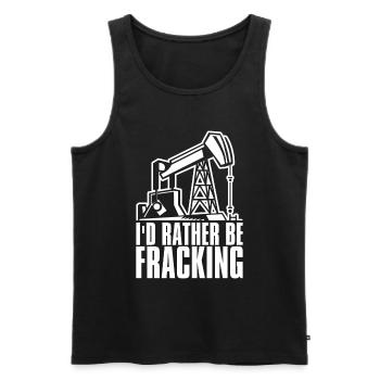 Oilfield Oil Rig Fracking - Men's Premium Organic Tank Top - black - Front - AI Model Male 178 light (178cm)