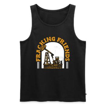 Oilfield Oil Rig Fracking - Men's Premium Organic Tank Top - black - Front - AI Model Male 178 light (178cm)