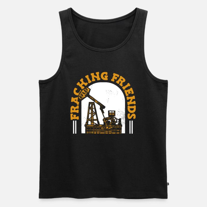 Ölfeld Bohrinsel Fracking - Männer Premium Bio Tank Top - Schwarz