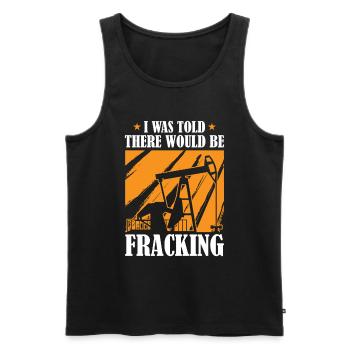 Oilfield Oil Rig Humor Fracking - Men's Premium Organic Tank Top - black - Front - AI Model Male 178 light (178cm)