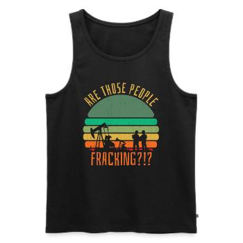 Ölfeld Bohrinsel Fracking - Männer Premium Bio Tank Top - Schwarz - Vorne - AI Model Male 178 light (178cm)