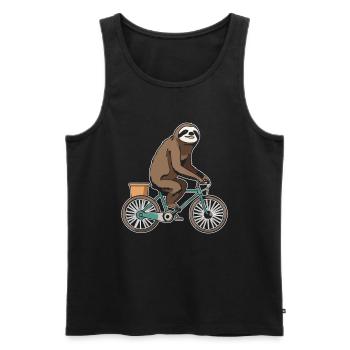 Sloth - Men's Premium Organic Tank Top - black - Front - Michal (187cm)