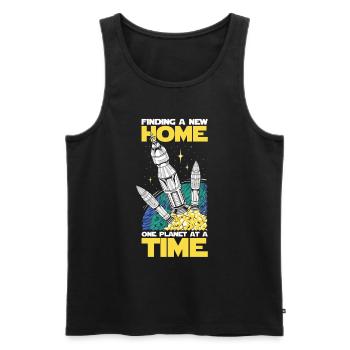 Space Colonization - Men's Premium Organic Tank Top - black - Front - AI Model Male 178 light (178cm)