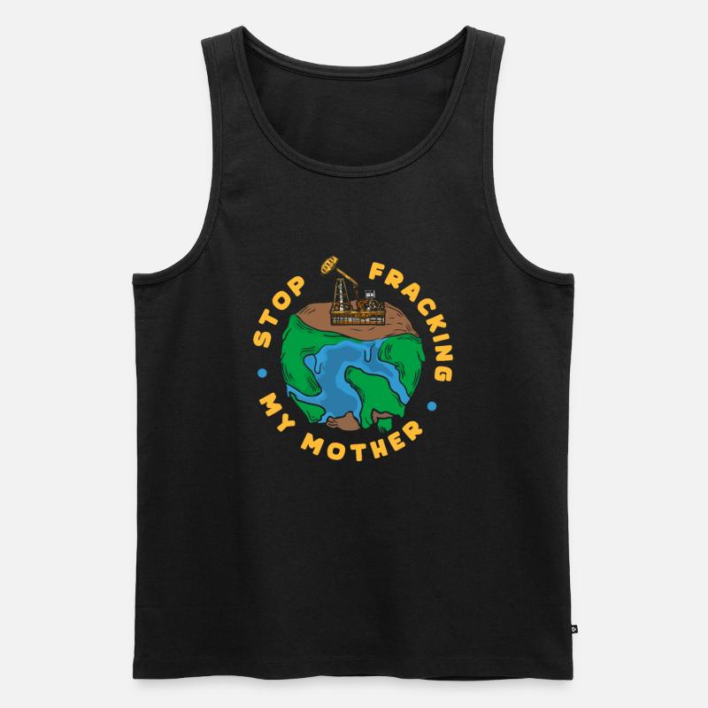 Ölfeld Bohrinsel Fracking - Männer Premium Bio Tank Top - Schwarz
