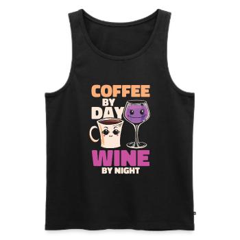 Coffee Cafe Lustig Coffee Wine - Men's Premium Organic Tank Top - black - Front - AI Model Male 178 light (178cm)