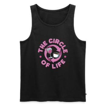 Kaffee Cafe Kaffeewein The Circle Of Life - Männer Premium Bio Tank Top - Schwarz - Vorne - AI Model Male 178 light (178cm)