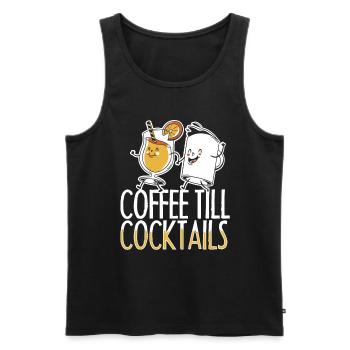 Coffee Cafe Funny Coffee Till Cocktails - Men's Premium Organic Tank Top - black - Front - AI Model Male 178 light (178cm)