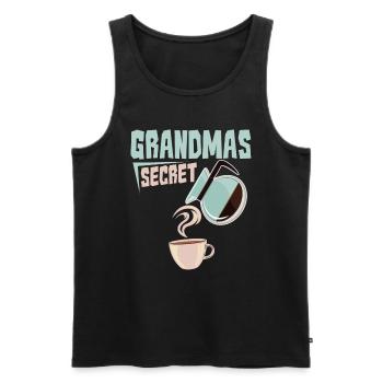 Kaffee Cafe Grandmas Secret - Männer Premium Bio Tank Top - Schwarz - Vorne - AI Model Male 178 light (178cm)