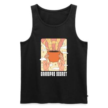 Coffee Cafe Grandfather Coffee Wine Grandpas Secret - Men's Premium Organic Tank Top - black - Front - AI Model Male 178 light (178cm)