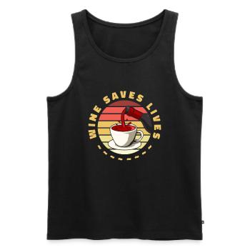Coffee Cafe Lustig Coffee Wine - Men's Premium Organic Tank Top - black - Front - AI Model Male 178 light (178cm)