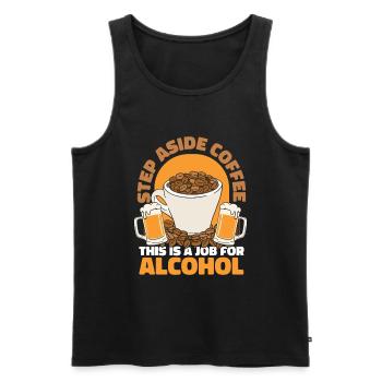 Kaffee Cafe Lustig Kaffeewein - Männer Premium Bio Tank Top - Schwarz - Vorne - AI Model Male 178 light (178cm)