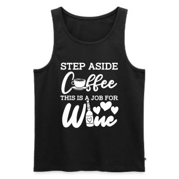 Wein Winzer Kaffee Wein - Männer Premium Bio Tank Top - Schwarz - Vorne - Michal (187cm)