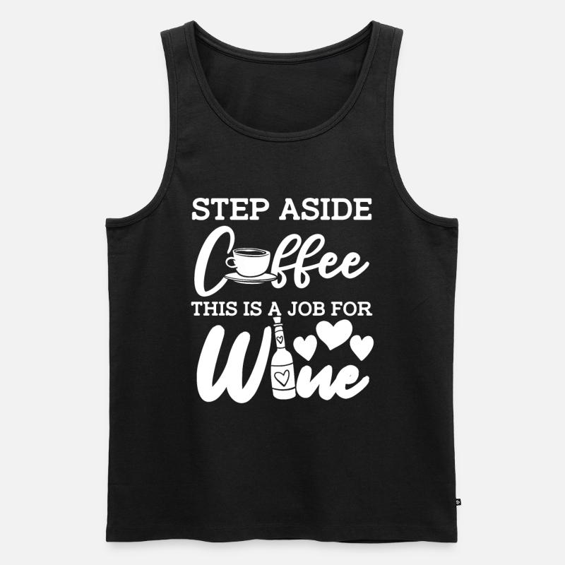 Wein Winzer Kaffee Wein - Männer Premium Bio Tank Top - Schwarz