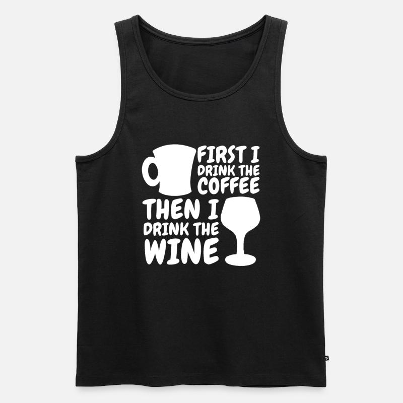 Kaffee Cafe Kaffeewein - Männer Premium Bio Tank Top - Schwarz