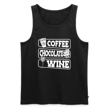 Café Café Café Vin - Débardeur bio Premium Homme - noir - Devant - AI Model Male 178 light (178cm)