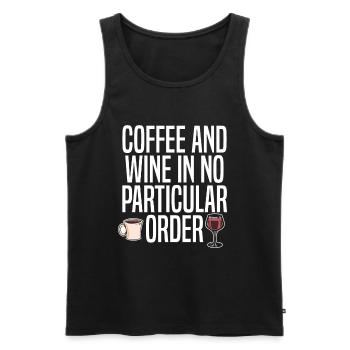 Kaffee Cafe Lustig Kaffee Wein - Männer Premium Bio Tank Top - Schwarz - Vorne - AI Model Male 178 light (178cm)