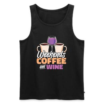 Kaffee Cafe Wochenende Kaffeewein - Männer Premium Bio Tank Top - Schwarz - Vorne - AI Model Male 178 light (178cm)