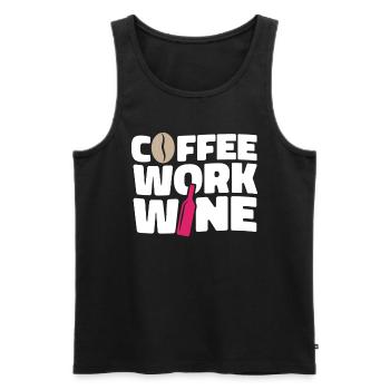 Kaffee Cafe Lustig Kaffeewein Coffee Work Wine - Men's Premium Organic Tank Top - black - Front - AI Model Male 178 light (178cm)