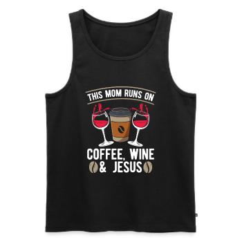 Café Café Mère Café Vin - Débardeur bio Premium Homme - noir - Devant - Michal (187cm)